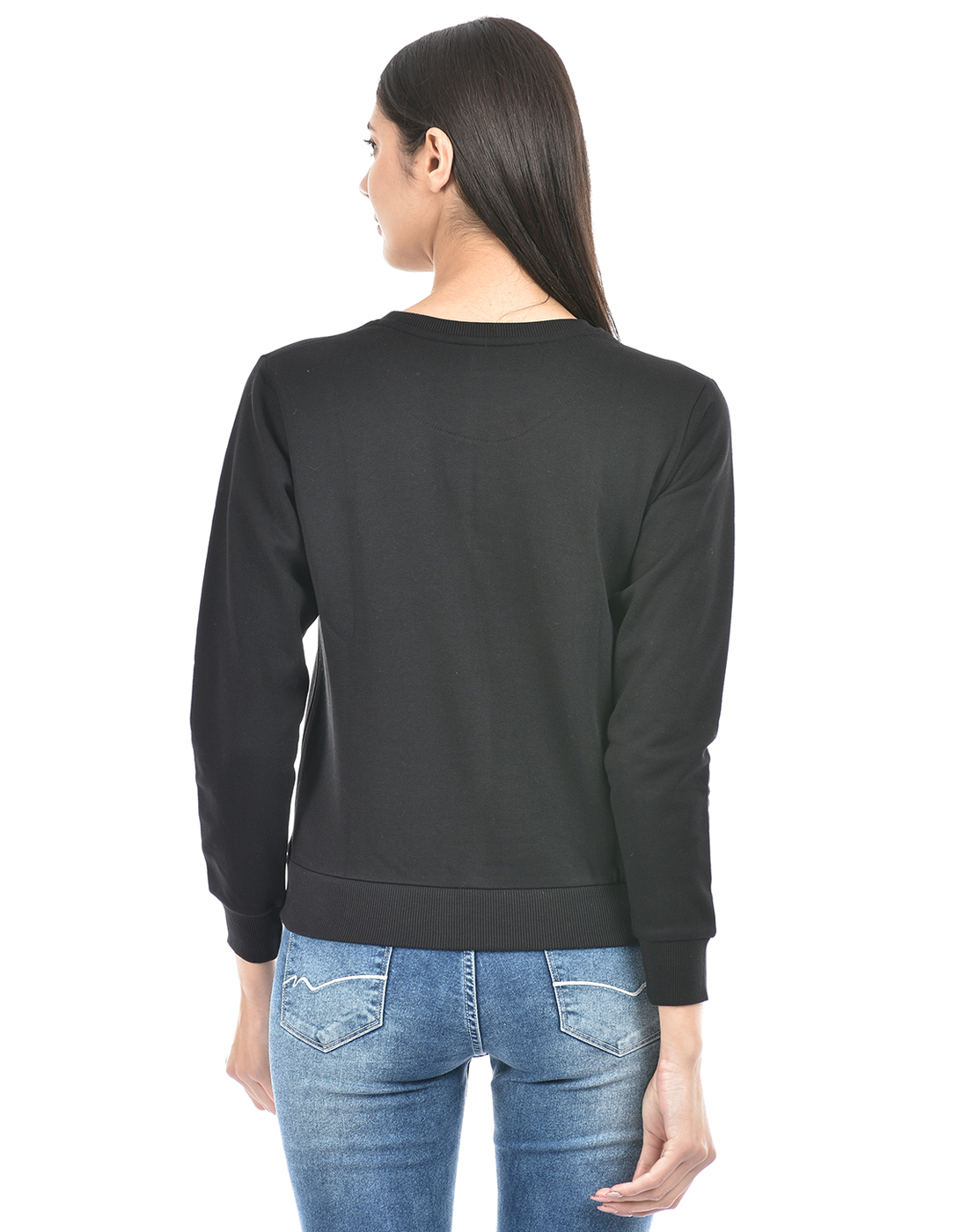 Numero Uno Women Typography Black Sweat Shirt